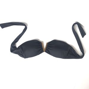 Victoria’s Secret Black Strapless Bikini Top Small
